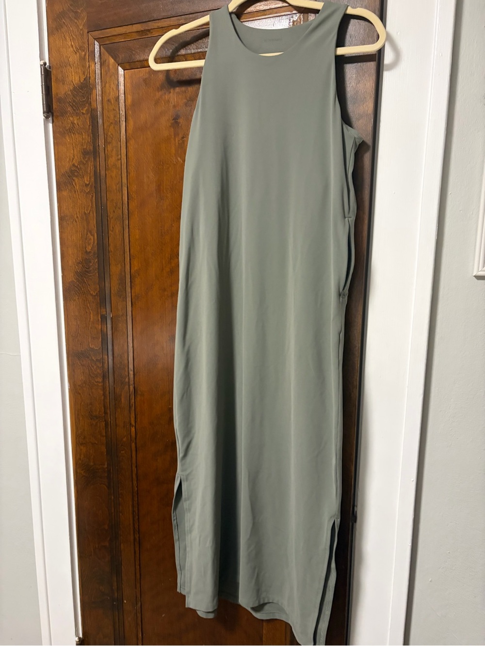 REI Sun Up Sleeveless Maxi Dress in Sage Green